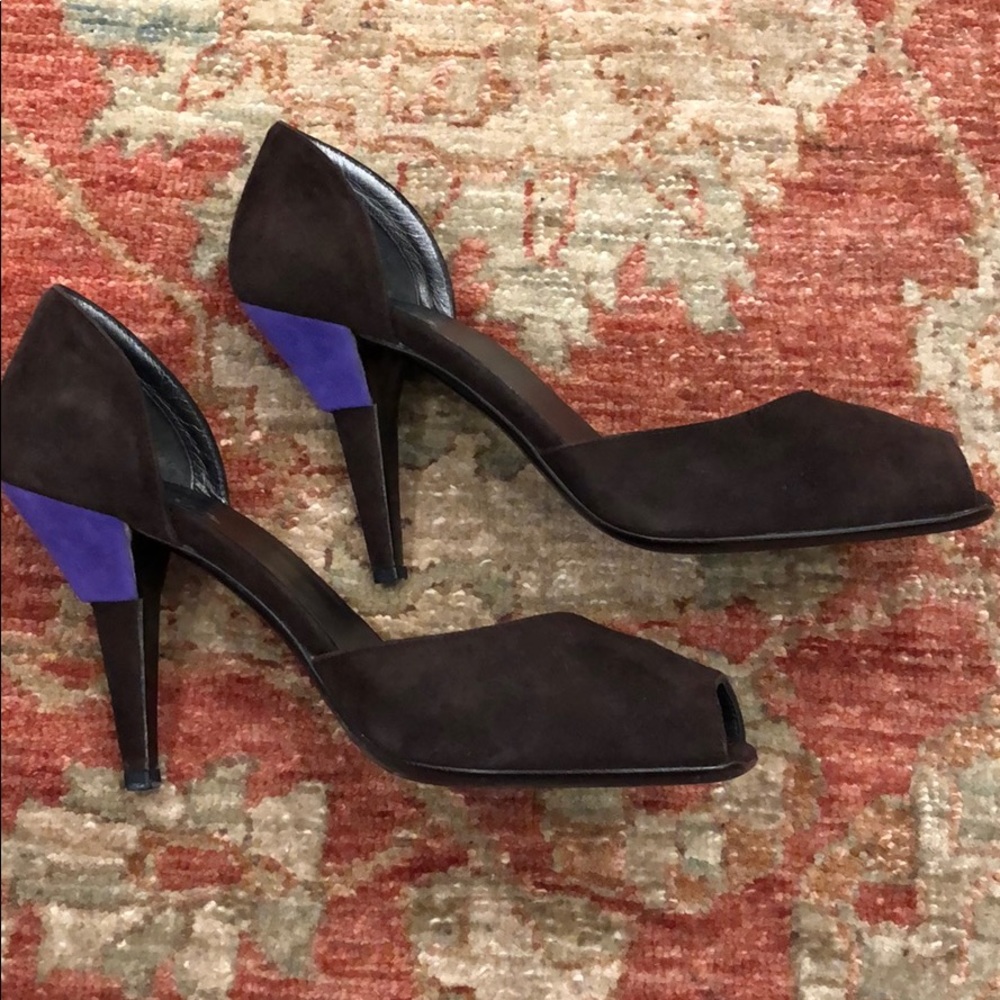 Prada Two-Tone Suede Heels 37.5